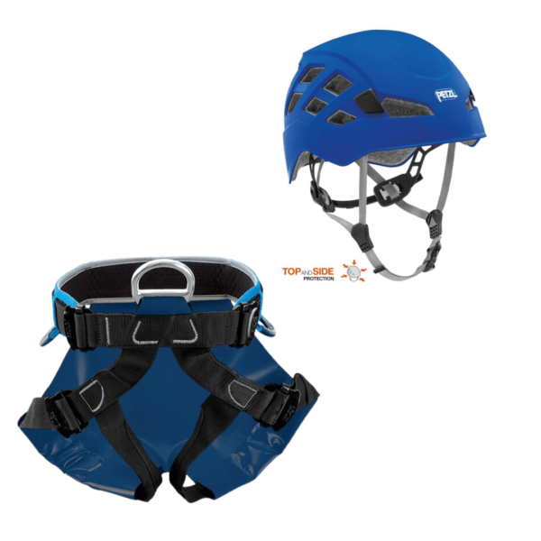 Pack Canyons Azul oferta arnes y casco de barrancos