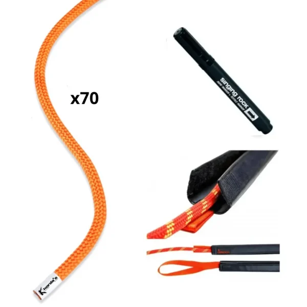 70m Dana 10 + Rotu + Protector cuerda kordas barranquismo oferta rotulador cuerda