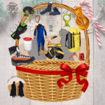 Cesta de Navidad Las Abuelas de Sevil cesta de material de montaña y escalada barranquismo
