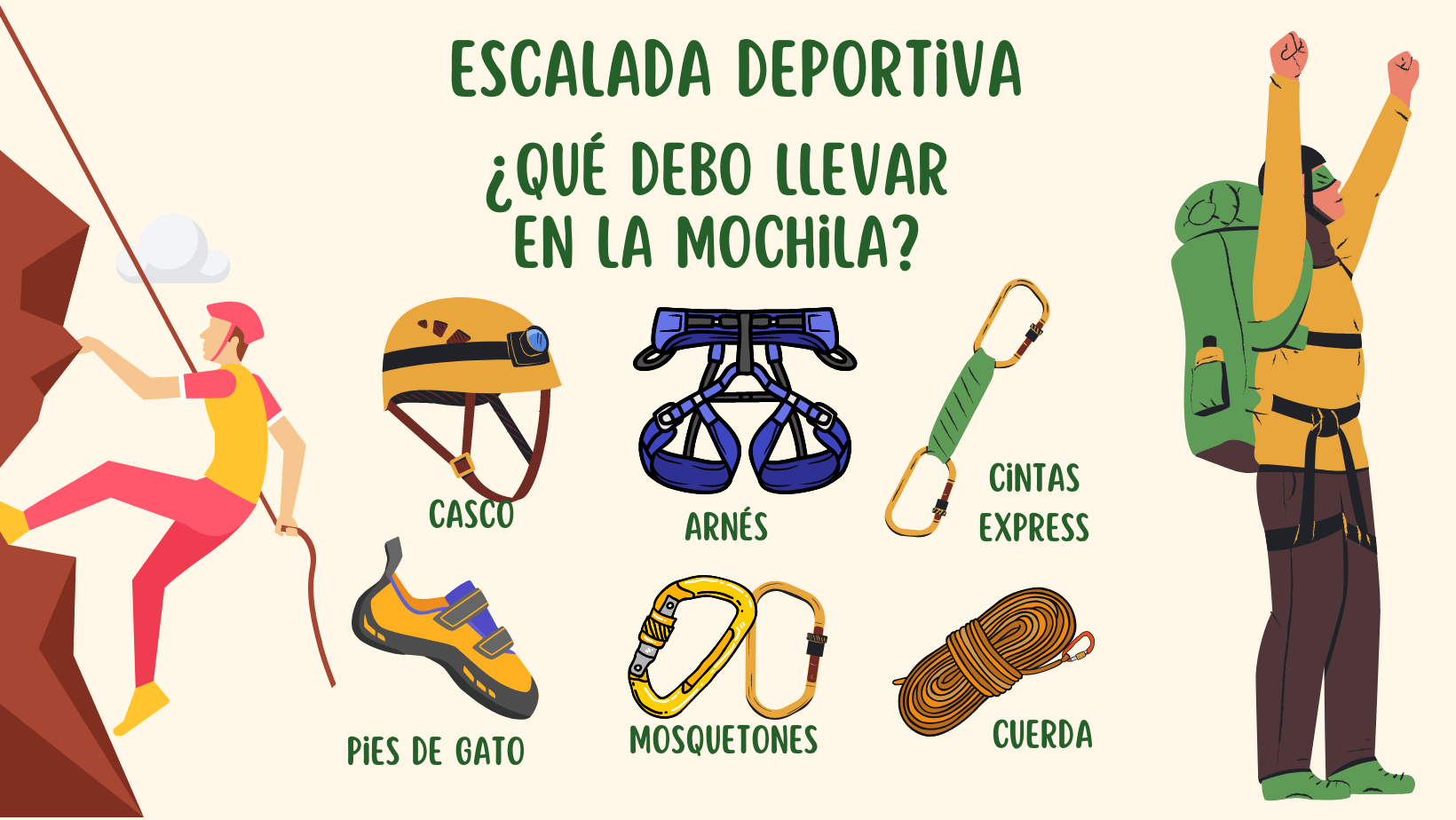 Mochilas para escalada deportiva: qué las diferencia 