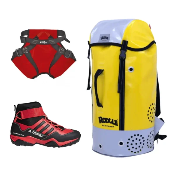 Terrex Hydro Lace + Lekime + Arnés oferta barranquismo pack barato botas mochila arnes