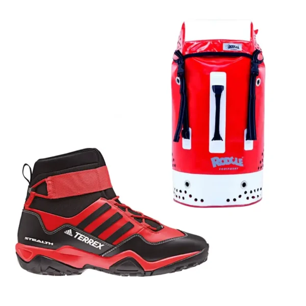 Hydro Lace Rojas + Lodrino pack oferta material barranquismo mochila y botas de barrancos