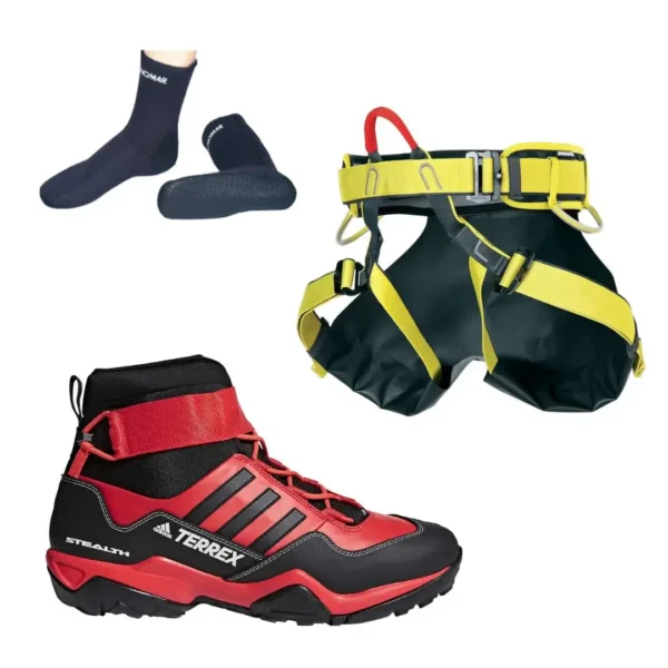 Arnés + Botas + Escarpines pack oferta barranquismo canyoning
